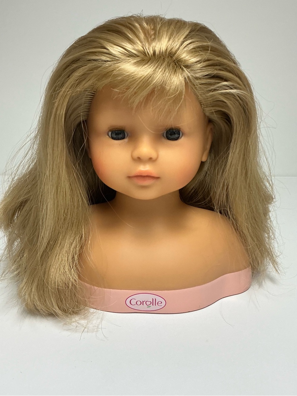 Corolle Doll Styling Head Blonde with Blue Sleep Eyes